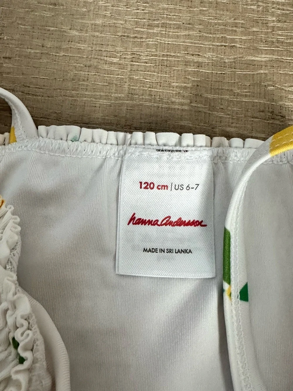 Hanna Andersson White Lemon Print One-Piece Swimsuit - Yellow & Green